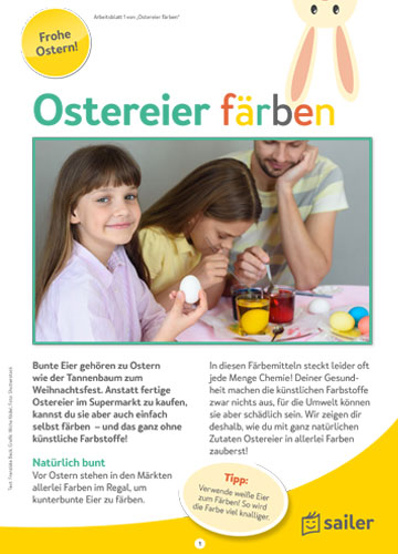 Arbeitsblatt Eier färben