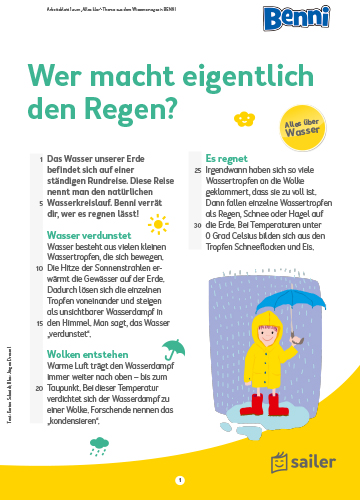 Arbeitsblatt Wasserkreislauf