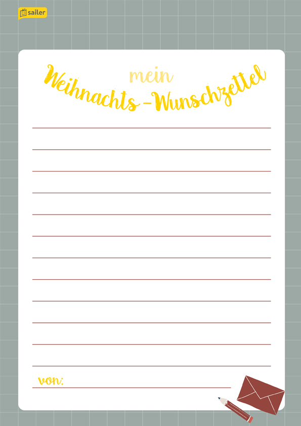 Wunschzettel mit Zeilen