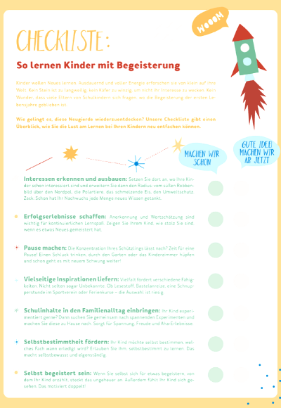 Checkliste Schulstart