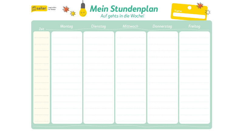 Stundenplan für Kinder
